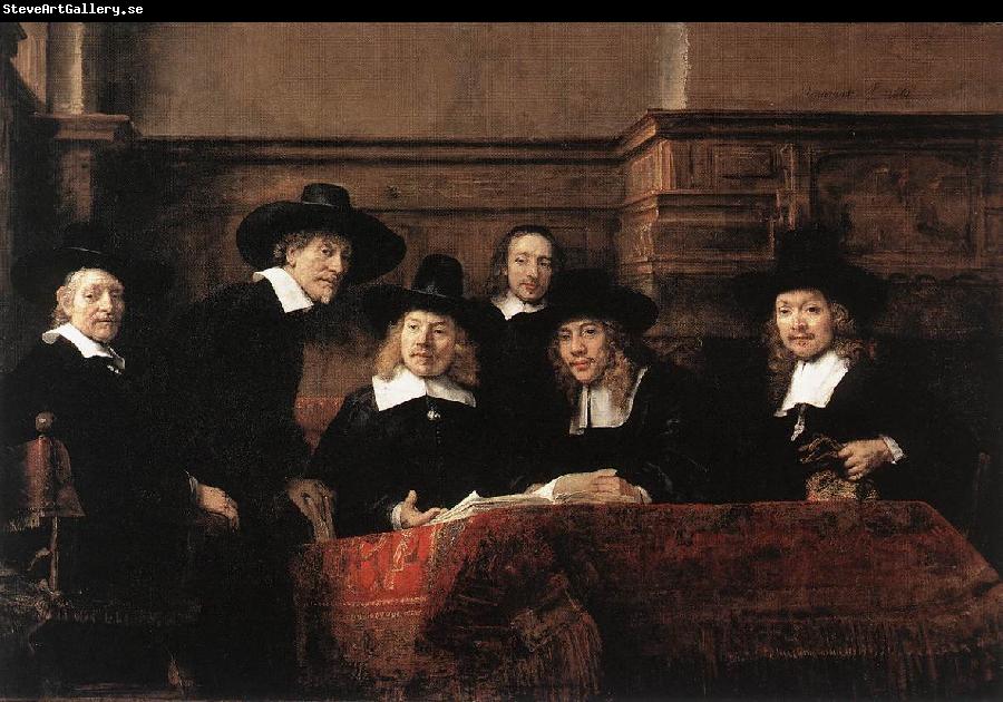 REMBRANDT Harmenszoon van Rijn Sampling Officials of the Drapers' Guild